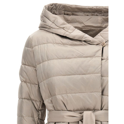 Max Mara White Polyamide Full-Length Jacket