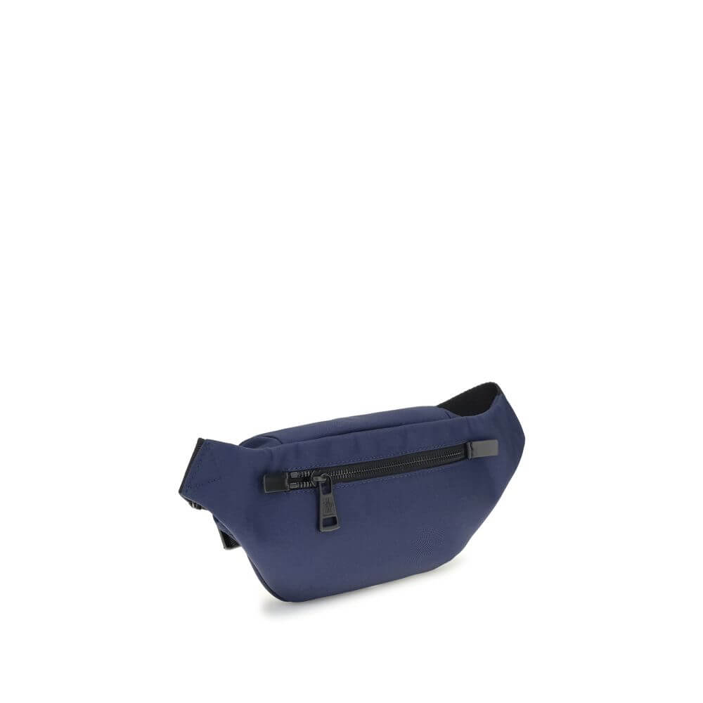 Moncler Blue Nylon Clutch Bag with adjustable belt and zippered pocket