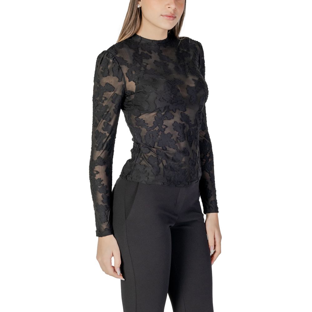 Morgan De Toi Black Polyester Long Sleeve T-Shirt