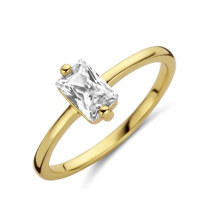 New Bling Jewelry Mod. 9NB-0604-58 gold ring with solitaire diamond.