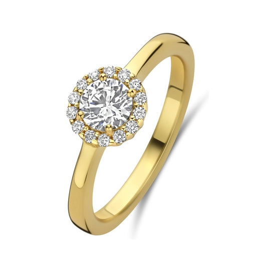 Gold diamond ring featuring NEW BLING Mod. 9NB-1538-58 with sparkling stones and elegant design, perfect for special occasions.