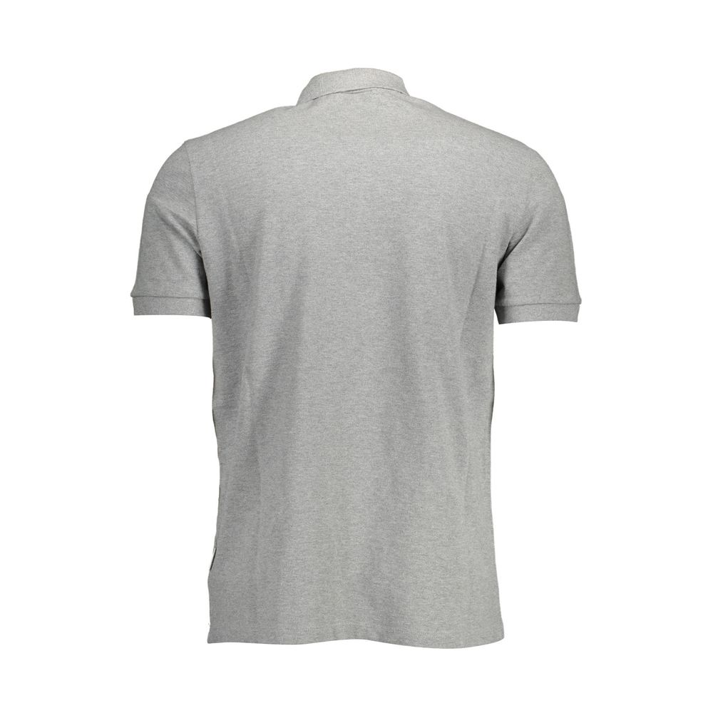 Back view of a Napapijri Brown Cotton Men Polo Shirt showcasing soft fabric and classic style.