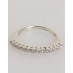 Nialaya Sterling Silver 925 Band Pave CZ Crystal Eternity Ring with clear cubic zirconia, elegant design, perfect for weddings or stacking.