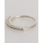 Nialaya Sterling Silver 925 Band Pave CZ Crystal Eternity Ring featuring half-eternity design with cubic zirconia crystals for women.