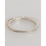 Nialaya Sterling Silver 925 Band Pave CZ Crystal Eternity Ring showcasing delicate half-eternity design with clear cubic zirconia crystals.