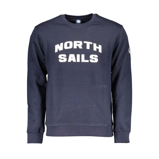 North Sails Blue Cotton Men Sweater NO-37799-XL