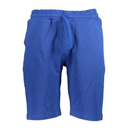 North Sails Blue Cotton Pant, sporty brushed trousers with 3 pockets, elastic waistband, organic cotton, logo print.