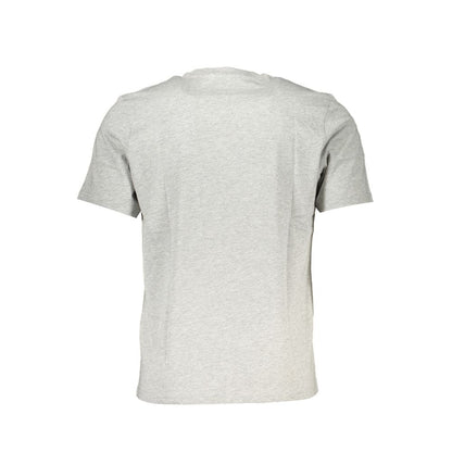 Back view of North Sails Gray Cotton T-Shirt, short-sleeved with crew neck and logo print.