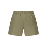 Back view of North Sails Green Cotton Swimwear featuring back pocket with elastic waist and contrasting details.