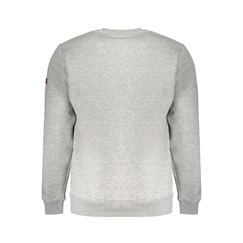 Norway 1963 Gray Cotton Men's Sweater back view showcasing sleek design and casual sophistication.