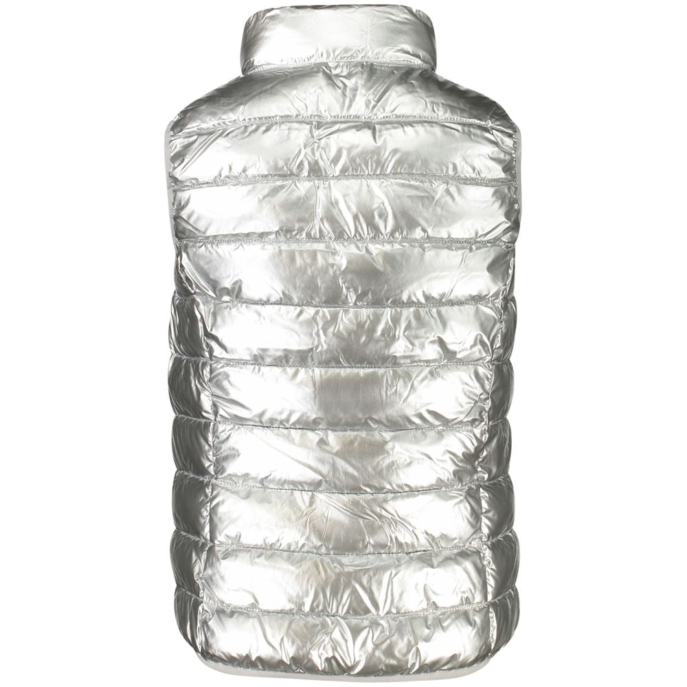 Norway 1963 Gray Polyamide Women Jacket with sleeveless design and applique logo.