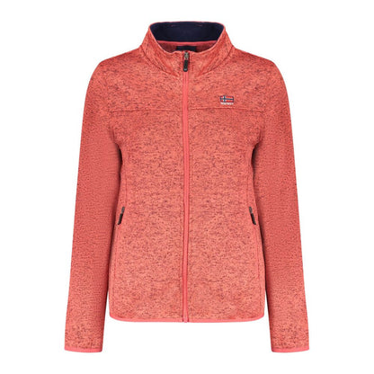 Norway 1963 Pink Polyester Women Sweater with zip pockets and logo embroidery