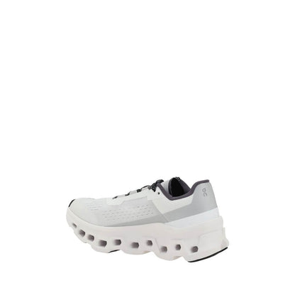 ON White Polyester Athletic Sneakers with lace-up closure and reinforced sole.