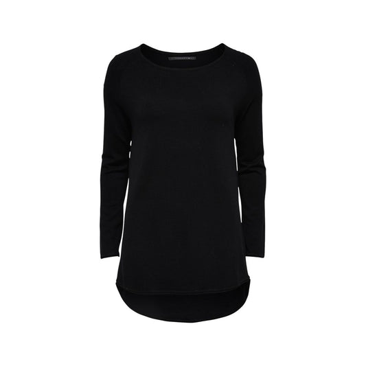 Only Black Viscose Sweatshirt with long sleeves and asymmetric cut.