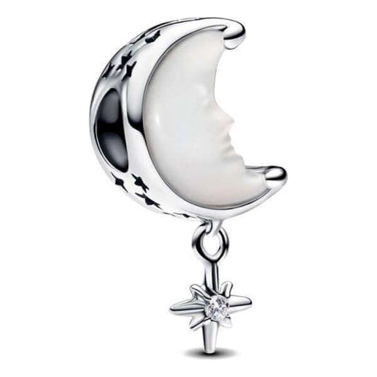PANDORA CHARMS Mod. MOON & NORTH STAR DESIGNER FASHION JEWELLERY