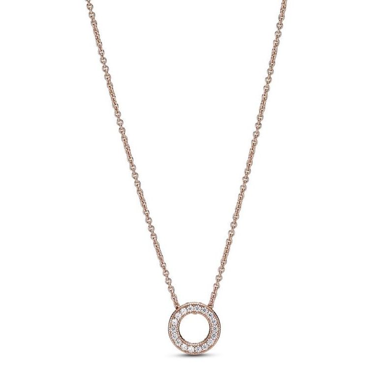 PANDORA Mod. SPARKLING PINK HEART COLLIER NECKLACE