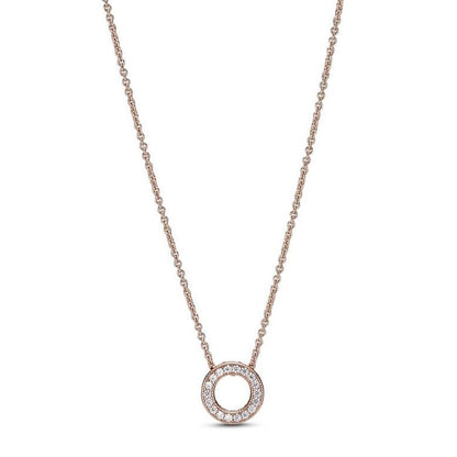 PANDORA Mod. SPARKLING PINK HEART COLLIER NECKLACE