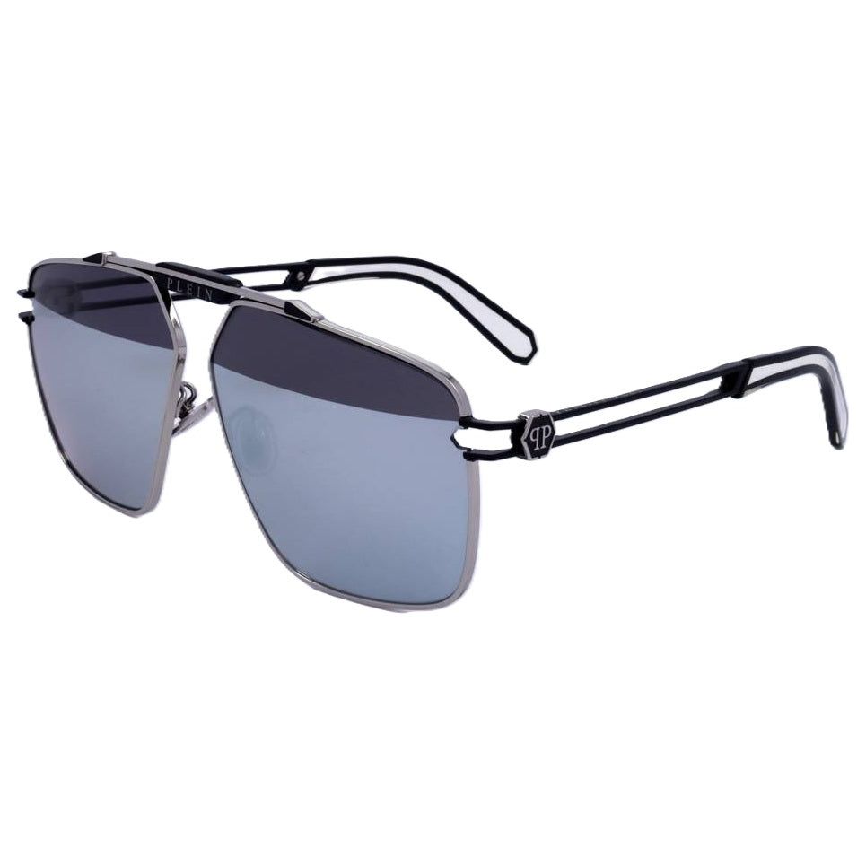 PHILIPP PLEIN SUNGLASSES Mod. SPP049M SHINY PALLADIUM SEMI MATTE BLACK SPP049M-K07X 63-11-145