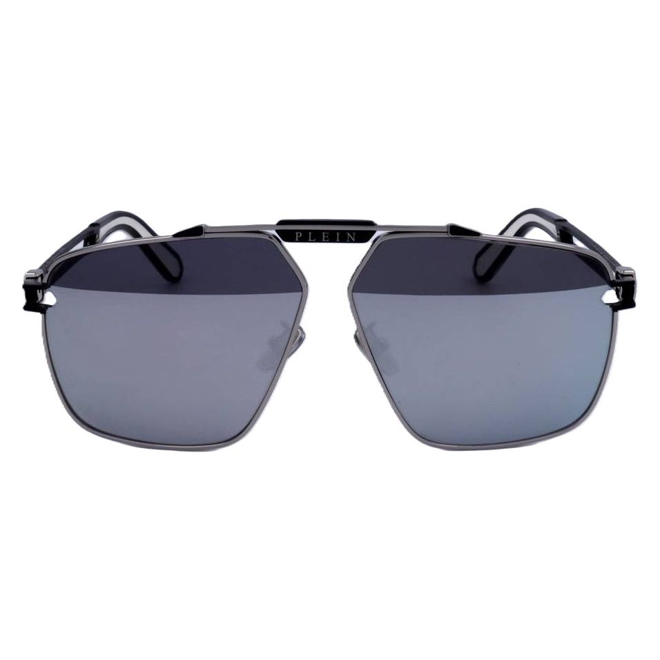 PHILIPP PLEIN SUNGLASSES Mod. SPP049M SHINY PALLADIUM SEMI MATTE BLACK SPP049M-K07X 63-11-145
