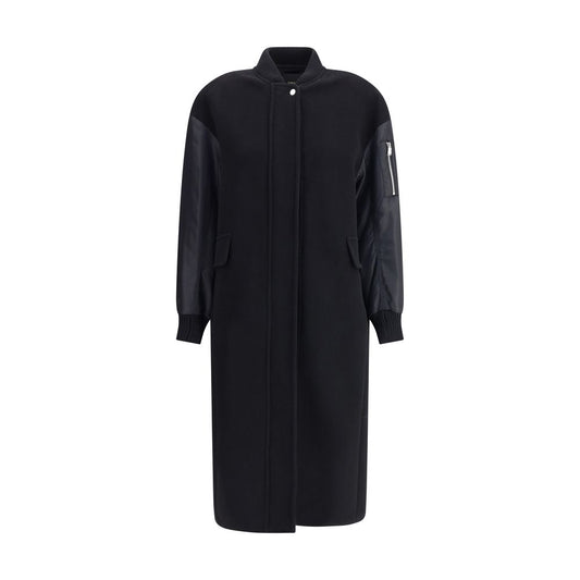 PINKO Long Coat in wool-blend cloth and technical satin PI-105640A2SLZ99-M