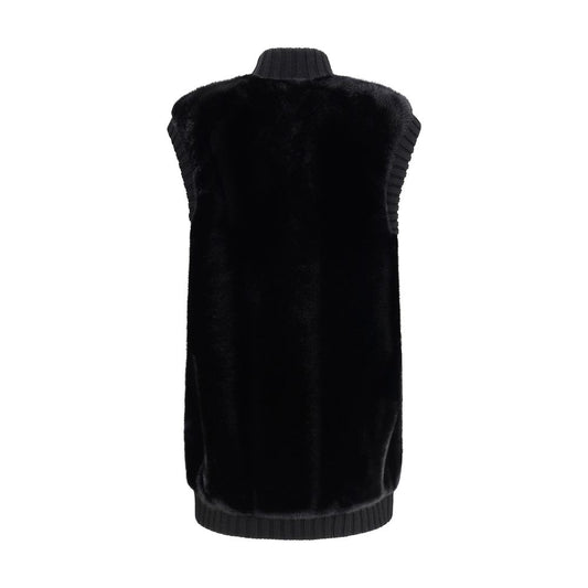 PINKO Long Vest in faux fur PI-105402A2PIZ99-M