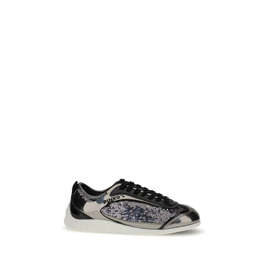 PINKO Silver Nylon Chunky Sneakers