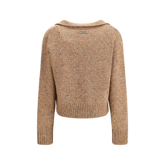 PINKO V-neck Sweater with rhinestones PI-105684A2U4C3Z-L