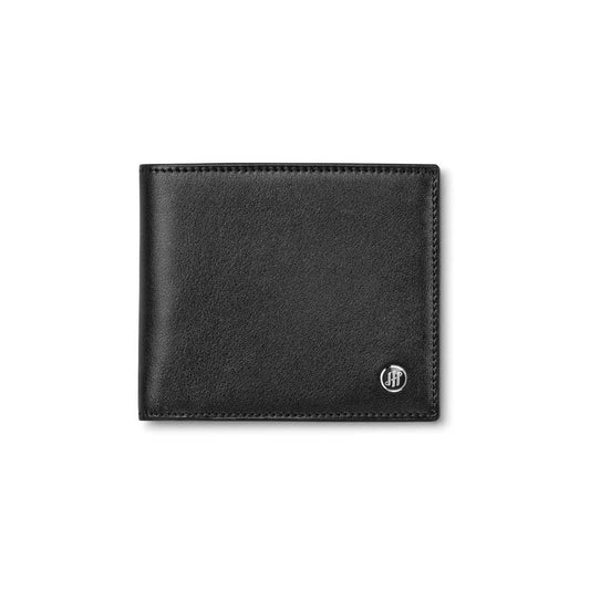PORTAFOGLIO MONTEGRAPPA MOD. IC00WA01 in black leather, showing front view with discreet brand logo on corner.