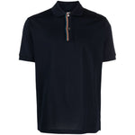 PS By Paul Smith T-shirts and Polos Blue rainbow-stripe cotton polo shirt with navy color and signature stripe detailing.