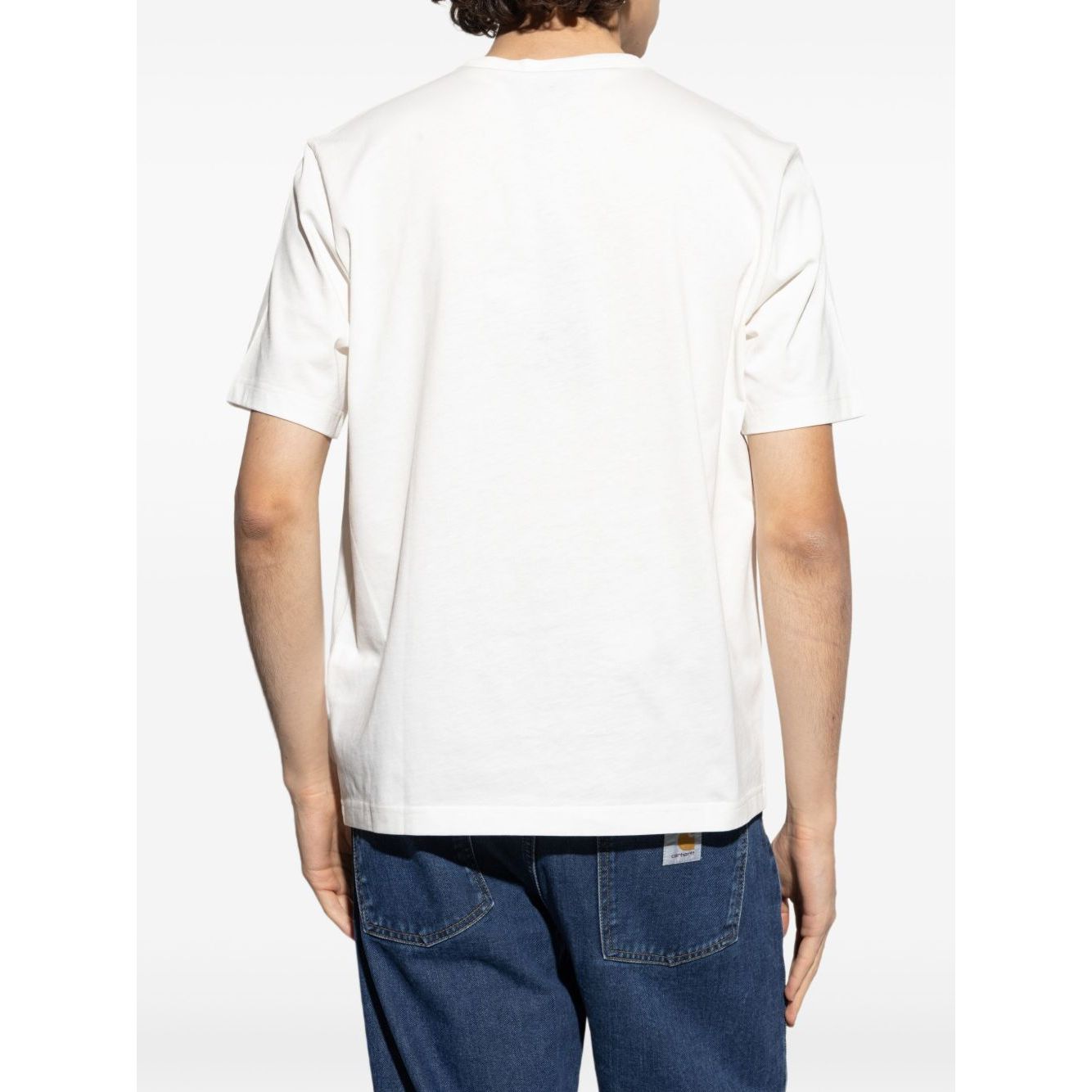 Back view of a PS By Paul Smith T-shirts and Polos White cotton t-shirt with short sleeves and a straight hem.