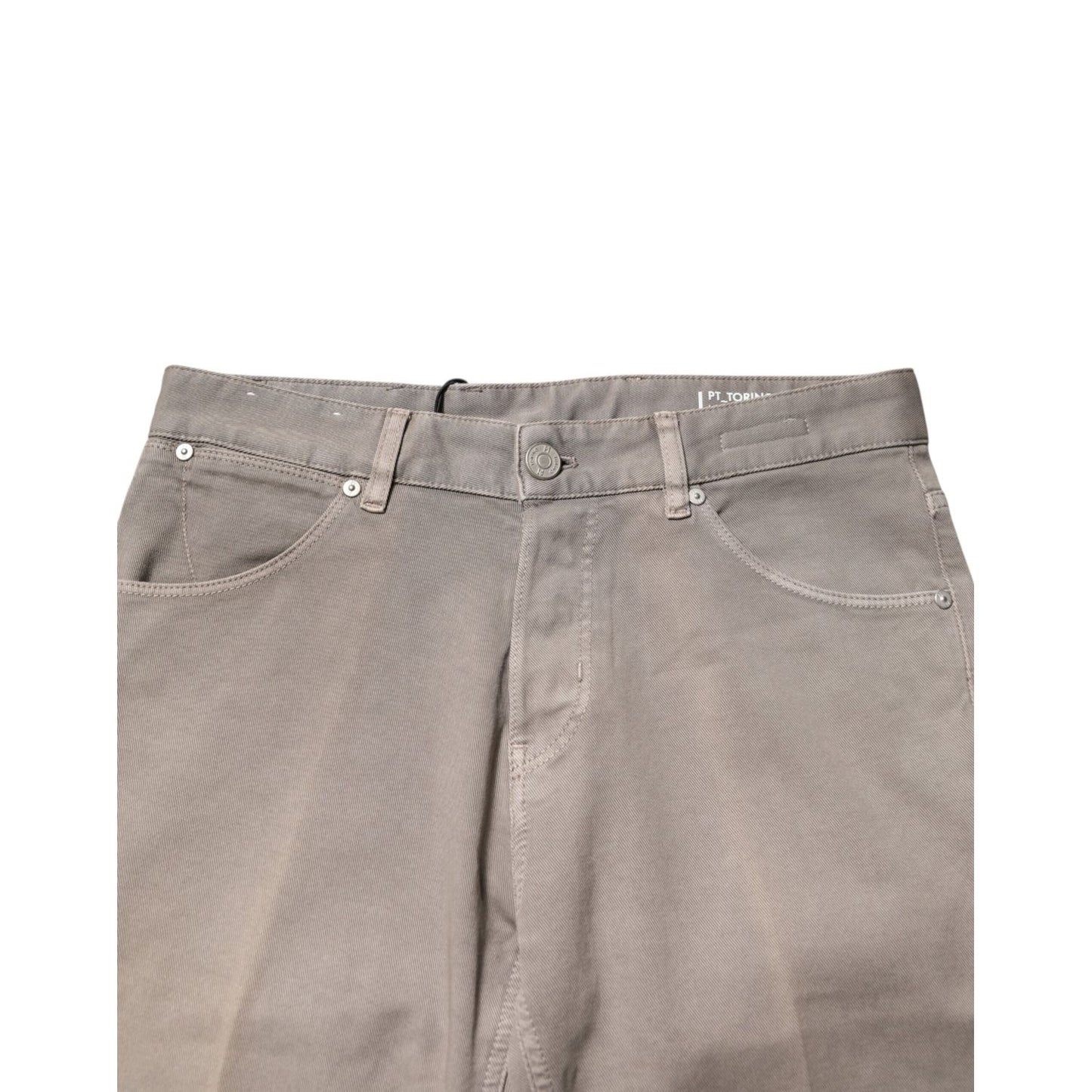 PT Torino Brown Bull Denim Reggae Mastice Straight Trouser Jeans for men, mid-waist, sleek style, quality fabric