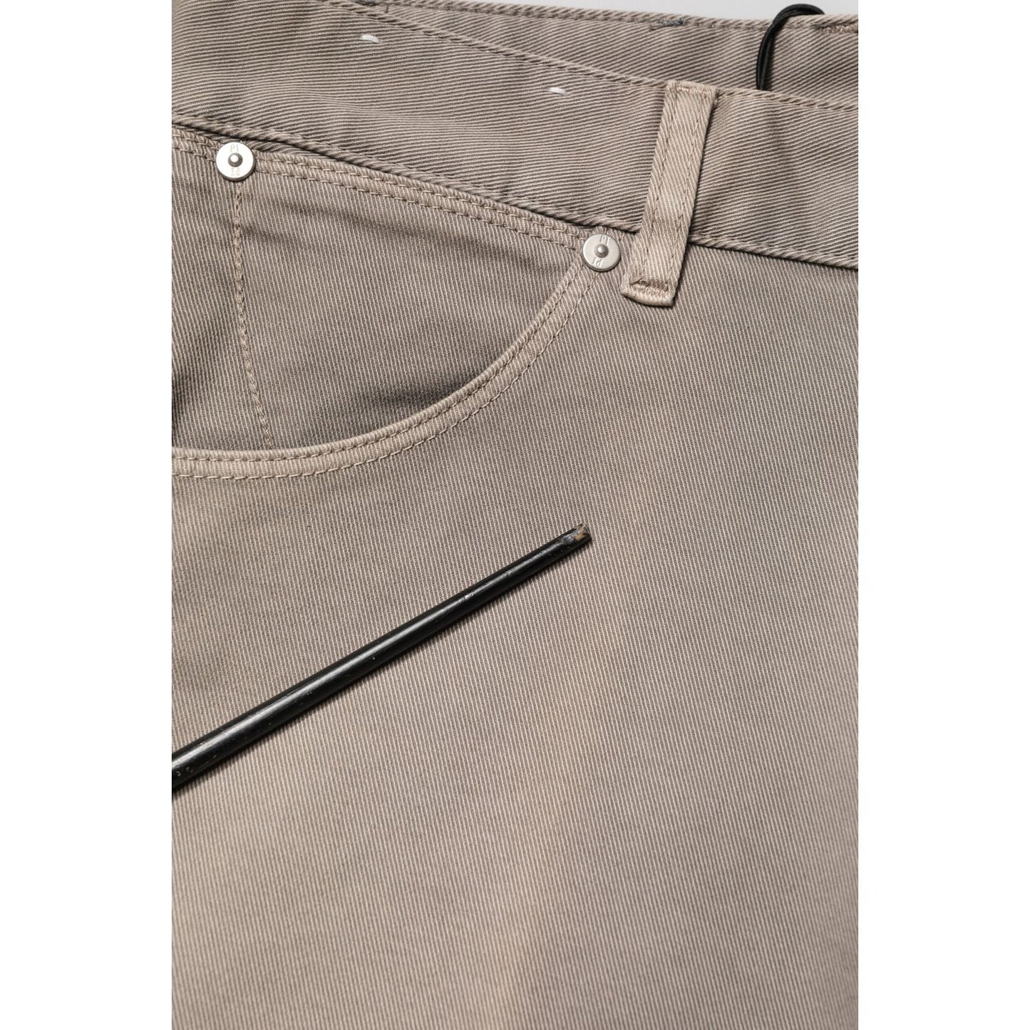 Close-up of PT Torino Brown Bull Denim Reggae Mastice Straight Trouser Jeans pocket detail