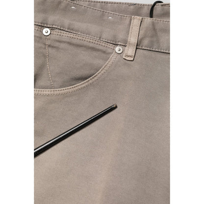 Close-up of PT Torino Brown Bull Denim Reggae Mastice Straight Trouser Jeans pocket detail