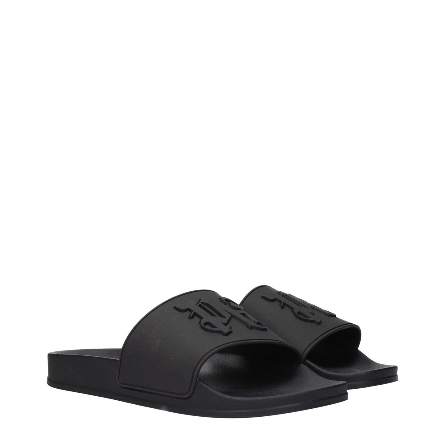 Palm Angels Black Cotton Slippers