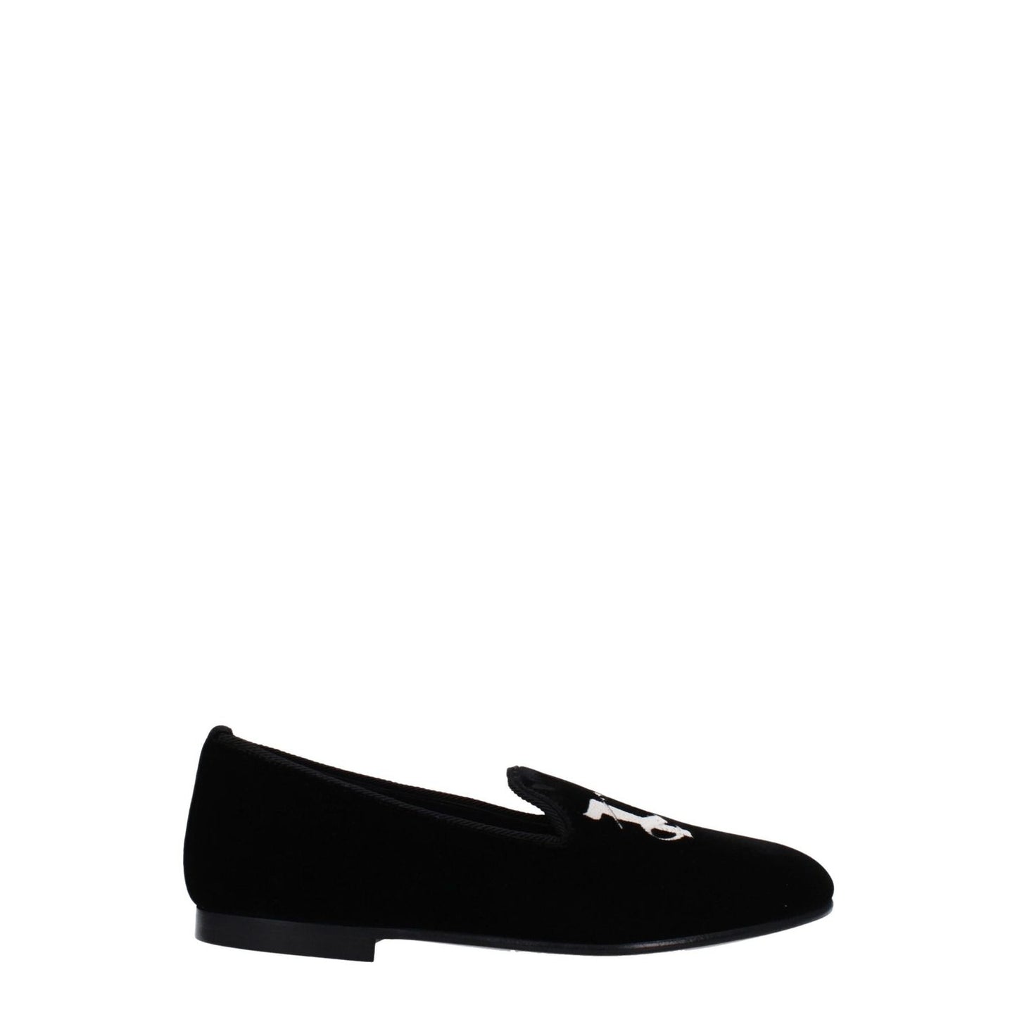 Palm Angels Black Velvet Slip-On Loafers