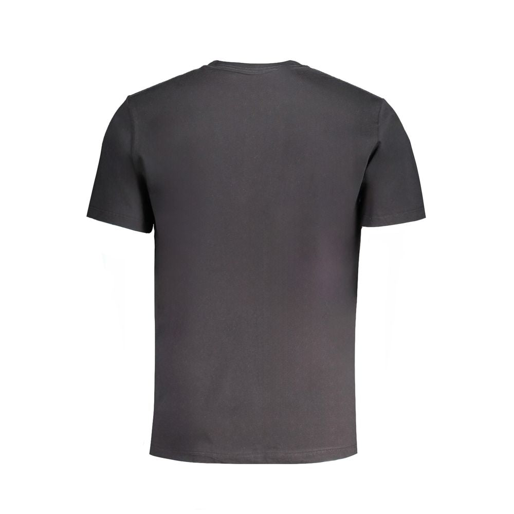 Back view of Pepe Jeans Black Cotton T-Shirt with short sleeves and regular fit, made from 100% sustainable cotton.