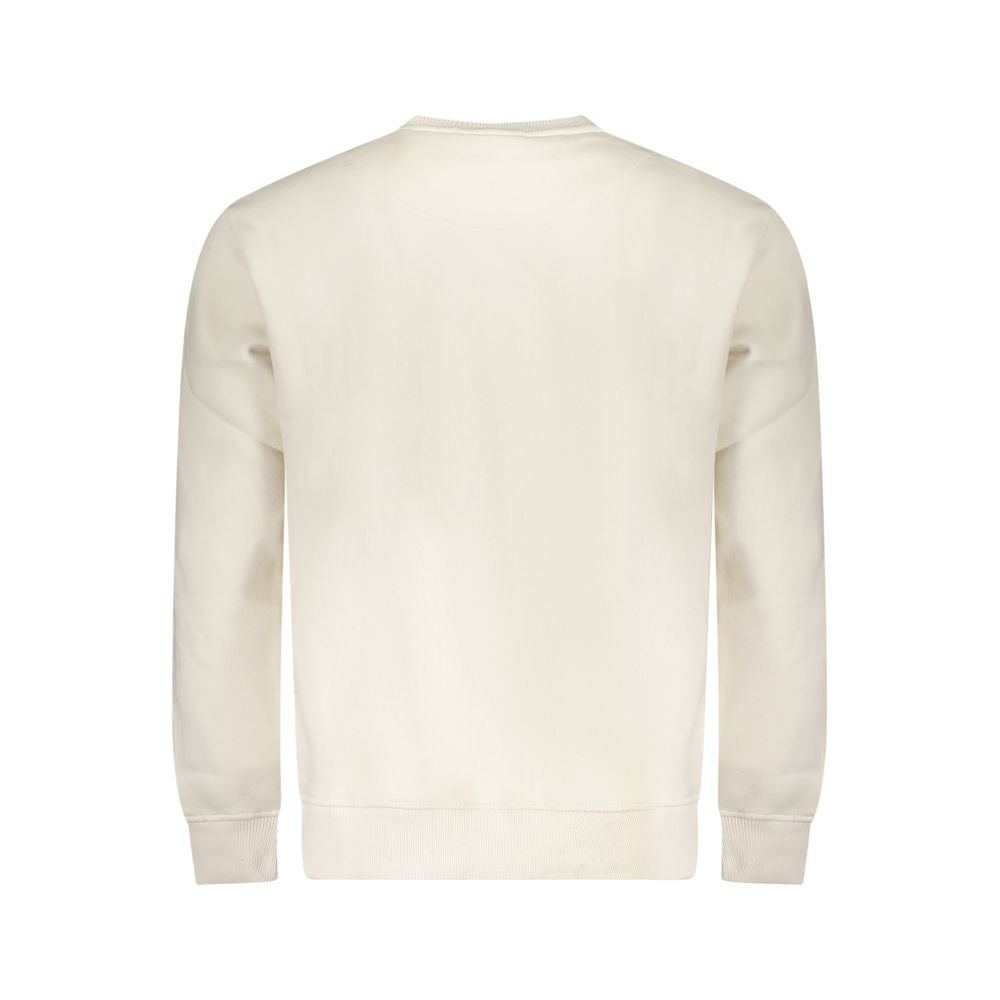Back view of Pepe Jeans White Cotton Men Sweater showcasing sustainable style and comfort.