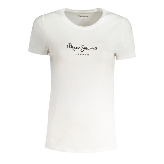 Pepe Jeans White Cotton Tops & T-Shirt PE-31354-L
