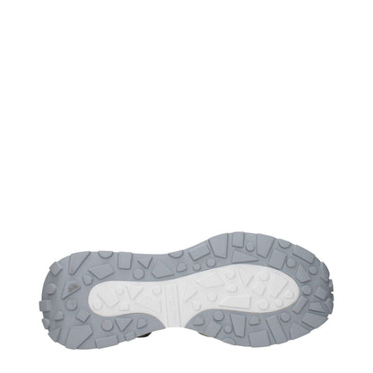 Sole view of Philippe Model White Fabric Athletic Sneakers with vintage effect and logos