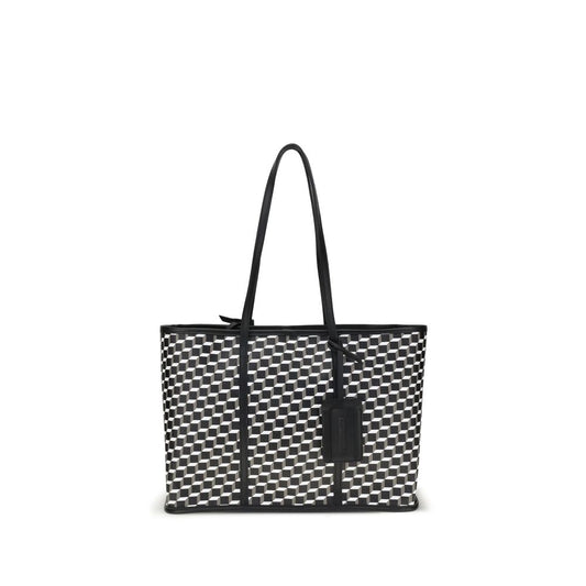 Pierre Hardy Cab Tote Bag with Cube Perspective motif and calfskin leather details, sophisticated and functional design for everyday use.