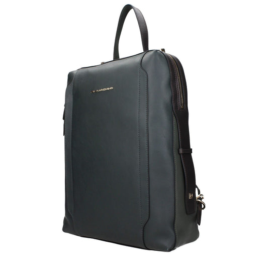 Piquadro Green Leather Backpacks PI15270614237449BT