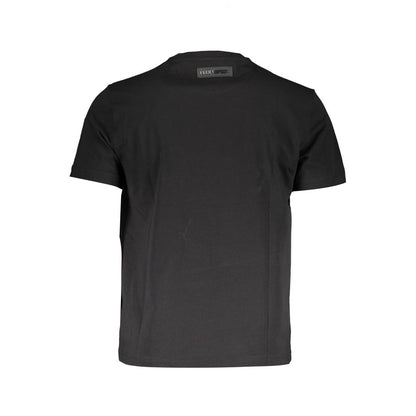 Back view of Plein Sport Black Cotton T-Shirt with short sleeves, crew neck, and logo print.