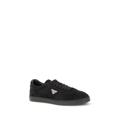 Prada Black Calf Leather Bos Taurus Low Top Sneakers Prada