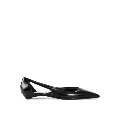 Prada Black Calfskin Ballet Flats