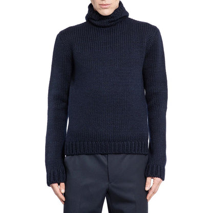 Prada Blue Wool Sweatshirt 1728,48 | M,75611013280,Blue,Clothing,IT50 | L,Men,New with tags,Prada,Sweaters - Clothing,Sweatshirts - Sweaters - Clothing