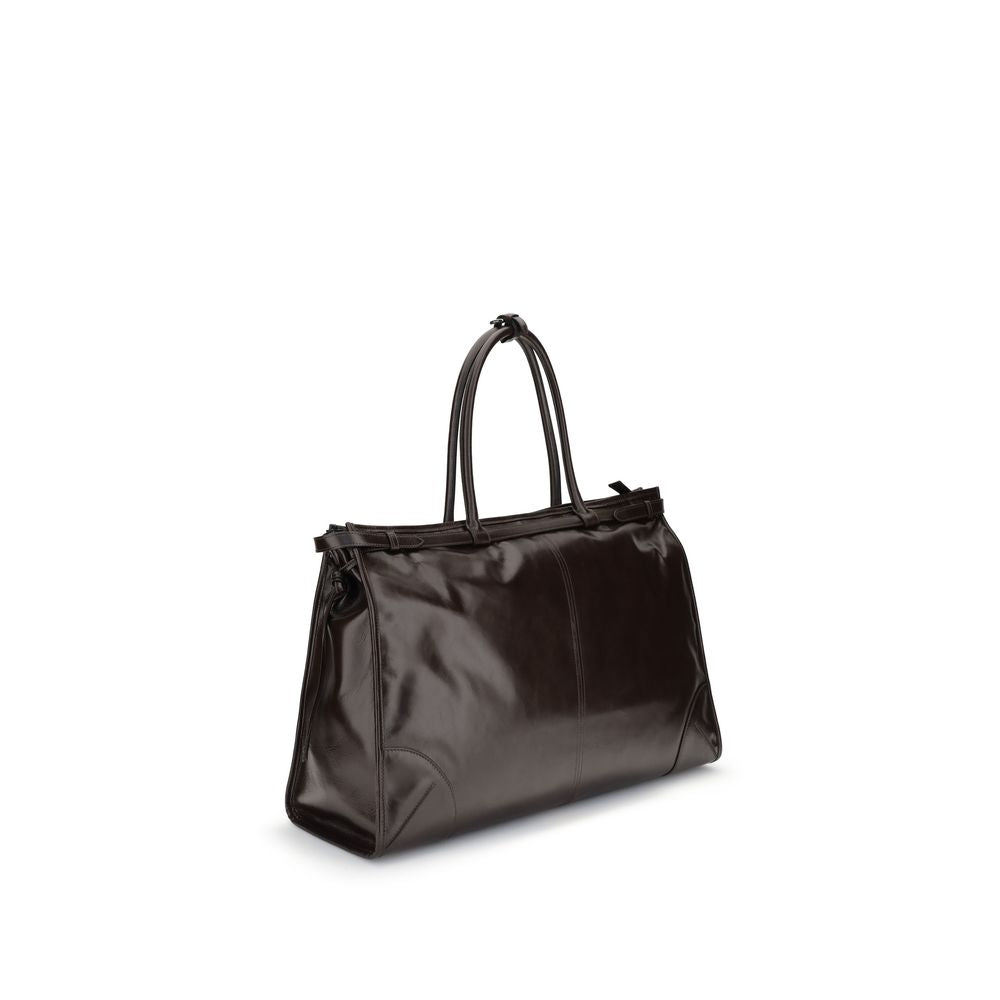 Front view with bag zipped and handles upright.