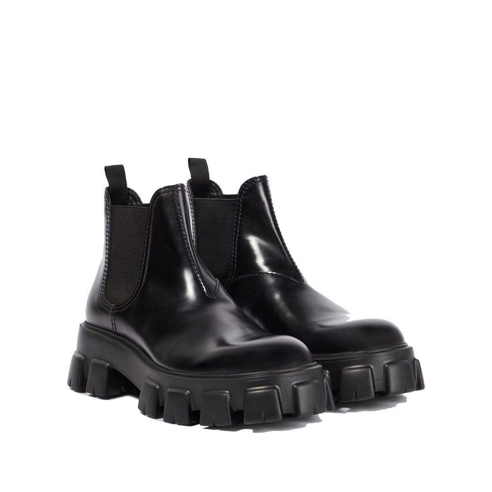 Prada Monolith Leather Ankle Boots PR-8783725494484-EU39.5/US6.5