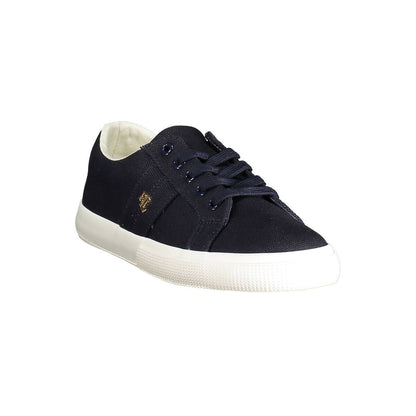 Ralph Lauren Blue Cotton Women Sneaker - classic design with logo, luxe fabric blend for comfort and style.