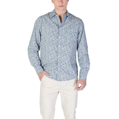 Replay Light Blue Cotton Pattern Shirt