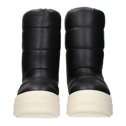 Rick Owens Black Leather Ankle Boots